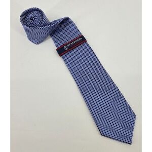 Stafford Silk Woven Mens Tie Blue Geometric W 3.5 L 60 NWT Business Career Suit